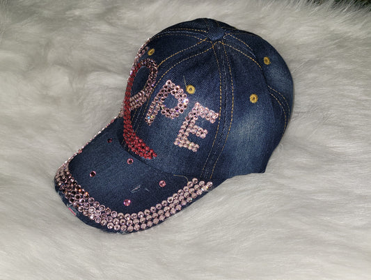 Hope Breast Cancer Jeweled Hat