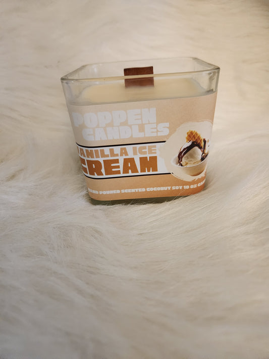 Poppen Candles Vanilla Ice Cream 10oz