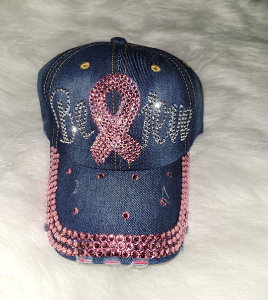 Believe Breast Cancer Jeweled Hat