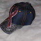Blue Jean Breast Cancer Ribbon Jeweled Hat