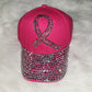 Hot Pink Breast Cancer Ribbon Jeweled Hat