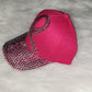 Hot Pink Breast Cancer Ribbon Jeweled Hat