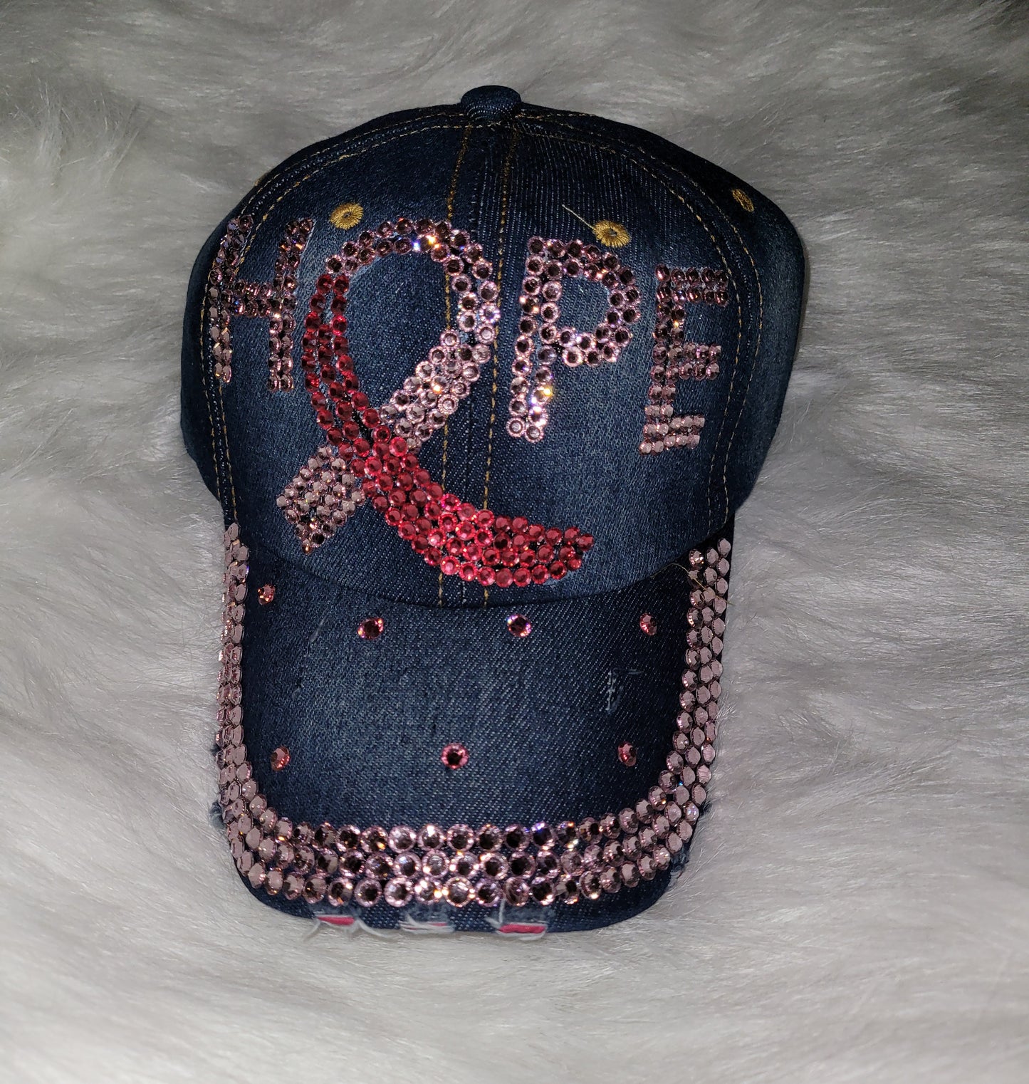 Hope Breast Cancer Jeweled Hat