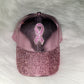Pink Brim Breast Cancer Ribbon Jeweled Hat